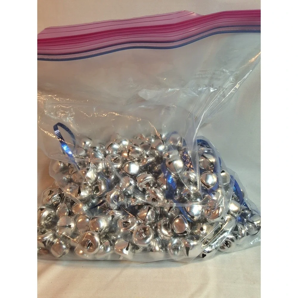 Bulk Silver Metal Jingle Bells Craft Supplies 1 lb pound DIY Ornaments Lot